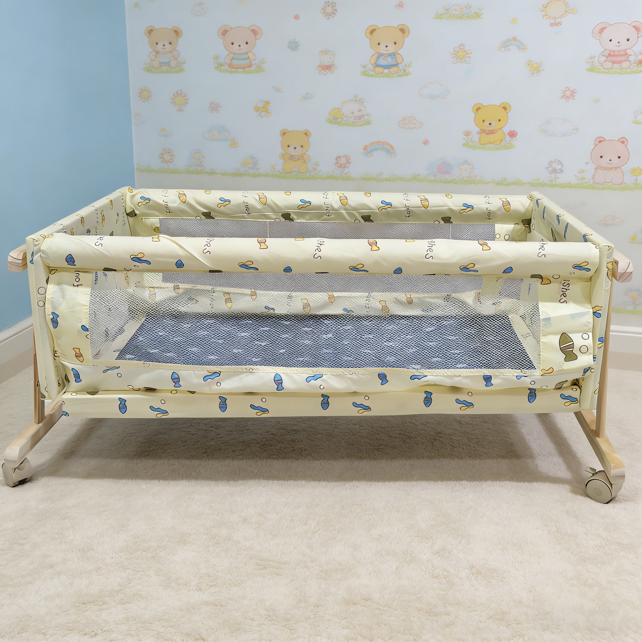 hhf hi hide friends Infant beds for Newborns & Toddlers with Cute Fish Pattern